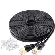 jadaol cat 7 ethernet cable 25 ft shielded (sstp): high speed & durable patch cord for router, modem, xbox, ps-black logo