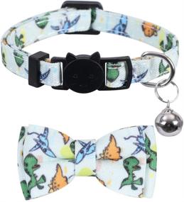 img 2 attached to 🐱 Lamphyface 2 Pack/Set: Cute Bow Tie Cat Collar with Bell for Kitty - Adjustable Safety & Breakaway Feature