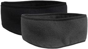 img 1 attached to 🧣 N'ICE CAPS Kids 2-Pack Winter Fleece Stretch Earlap Headband - Double Layered for Extra Warmth