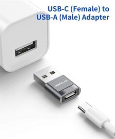 img 3 attached to 💻 Pack of 4 USB-C Female to USB-A Male Adapters, JSAUX Type C to A Charger Cable Adapters - Compatible with iPhone 12 11 Mini Pro Max, Samsung Galaxy Note 10 20 S20 S21, Google Pixel 5 4 3 XL - Grey