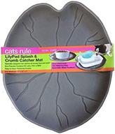 🐱 cats rule splash and crumb catcher mat, taupe - lilypad logo