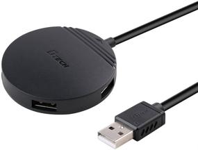 img 4 attached to 🖥️ DTECH Маленький 4-портовый USB-хаб типа A 2.0 | Быстрая зарядка 2,4A | Высокоскоростной передача данных | Мультипортовый адаптер для ноутбука, компьютера, настольного ПК, мыши и клавиатуры | Кабель длиной 4 фута | Черный