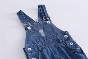 img 1 attached to Kidscool Little Girls Ripped Overall Boys' Clothing ~ Overalls