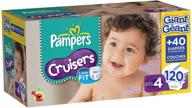 👶 pampers cruisers diapers size 4 giant pack, 120 count: superior comfort and long-lasting protection for active babies logo
