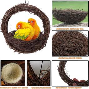 img 3 attached to 🐦 Premium Tfwadmx Bird Breeding Nest: Natural Rattan Swing Toy for Parrot Budgie Parakeet Finch Conure Lovebird Cockatiel - 1 Bird Nest + 1 Coconut Fiber Bundle