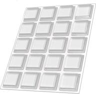 🔘 large clear rubber bumpers - multipurpose self-adhesive feet for cutting boards, glass table tops, picture frames - 1 inch square self-stick pads - set of 20 logo