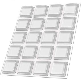 img 4 attached to 🔘 Large Clear Rubber Bumpers - Multipurpose Self-Adhesive Feet for Cutting Boards, Glass Table Tops, Picture Frames - 1 Inch Square Self-Stick Pads - Set of 20