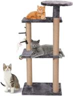 🐱 cat tree climbing tower by shellkingdom - 4-tier indoor activity centre with sisal scratching post, mouse toy, play balls, and comfy kitty cat perch bed logo