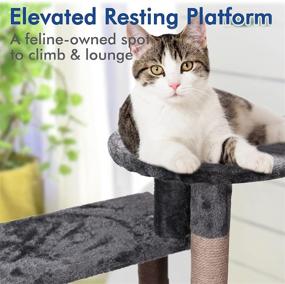 img 1 attached to 🐱 Cat Tree Climbing Tower by ShellKingdom - 4-Tier Indoor Activity Centre with Sisal Scratching Post, Mouse Toy, Play Balls, and Comfy Kitty Cat Perch Bed