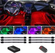 discover the ultimate ledglow 6pc flexible million color multi-color led interior footwell underdash neon lighting kit for cars & trucks - immerse in 15 solid colors, 10 unique patterns, music mode - includes control box & remote for endless lighting possibilities! logo