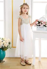 img 2 attached to 👗 Off White Ivory White Vintage Rustic Baptism Lace Flower Girl's Dress - Delicate Bow Dream