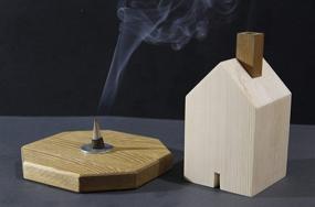 img 2 attached to 🏡 Wooden Incense Cone Holder by Mass Lumber - Relaxation Home Decor for Living Room - Cute Decorative Incense Burner for Home Office - Ash Catcher for Aromatic Incense Cones - Unique Housewarming Gift (Includes One Cone, Not Stick)