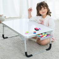 🖌️ doinuo lap desk for kids - ultimate drawing desk for arts crafts on bed couch floor - foldable laptop bed table tray with drawer - includes drawing pen & eraser - a-dry erase boards logo