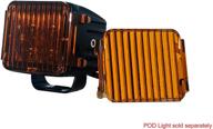 🔦 oz-usa 3" amber diffused flood lens cover for pod cube lights - perfect for fog, dust, off road, motorcycle, truck, 4x4, suv, atv (1 pair) logo