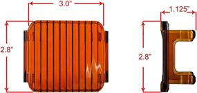 img 3 attached to 🔦 OZ-USA 3" Amber Diffused Flood Lens Cover for POD Cube Lights - Perfect for Fog, Dust, Off Road, Motorcycle, Truck, 4x4, SUV, ATV (1 Pair)