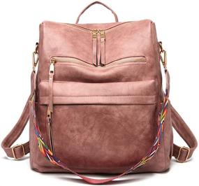 img 4 attached to 👜 Versatile Convertible Leather Handbag: Stylish Women's Backpack, Shoulder Bag, and Wallet Combo in Chic Satchel Style