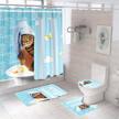 4 piece curtain non slip bathroom waterproof logo