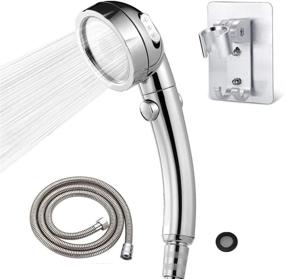 img 4 attached to 💦 TENZEP Premium Electroplated Hand Shower with Hose/Holder/Filter, Water-Saving, 3 Modes, Adjustable Shower Head with ON/OFF Switch