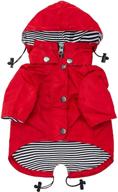🐶 stylish premium dog raincoats | ellie dog wear red zip up raincoat with reflective buttons, pockets, water resistance, adjustable drawstring, removable hoodie - sizes xs to xxl logo