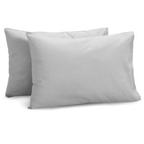 img 4 attached to 🛏️ TILLYOU Cotton Collection Breathable Toddler Pillowcases Set of 2 - Machine Washable & Super Soft, 14x20 - Fits Pillows Sized 12x16, 13x18, or 14x19 - Envelope Closure Travel Pillow Case Cover - Gray