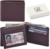 stylish cochoa blocking bifold wallet with window – a must-have for men's accessories logo