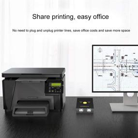 img 2 attached to 💻 USB переключатель Selector 2x2: Поделитесь 2 USB-устройствами между 2 компьютерами | Удобный USB 2.0 переключатель с 2 портами для клавиатуры, мыши, сканера, принтера | Возможность переключения одним нажатием | В комплекте 2 USB-кабеля
