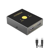 💻 usb переключатель selector 2x2: поделитесь 2 usb-устройствами между 2 компьютерами | удобный usb 2.0 переключатель с 2 портами для клавиатуры, мыши, сканера, принтера | возможность переключения одним нажатием | в комплекте 2 usb-кабеля логотип