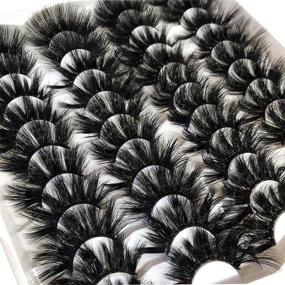 img 1 attached to 👁️ Enhance Your Look with Pooplunch False Eyelashes: 25MM Faux Mink Lashes - 20 Pairs Pack, Fluffy, Dramatic, Long, Thick, Fake Eye Lashes - Wholesale Bulk Offer