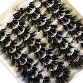 img 3 attached to 👁️ Enhance Your Look with Pooplunch False Eyelashes: 25MM Faux Mink Lashes - 20 Pairs Pack, Fluffy, Dramatic, Long, Thick, Fake Eye Lashes - Wholesale Bulk Offer