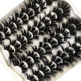 img 2 attached to 👁️ Enhance Your Look with Pooplunch False Eyelashes: 25MM Faux Mink Lashes - 20 Pairs Pack, Fluffy, Dramatic, Long, Thick, Fake Eye Lashes - Wholesale Bulk Offer