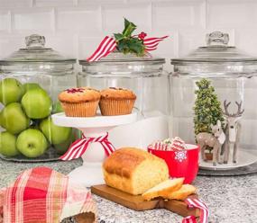 img 3 attached to 🍪 Glass Canister Set for Kitchen Counter + Labels & Marker - Airtight Cookie Jars with Lids - Food Storage Containers for Pantry - Flour, Sugar, Coffee, Cookies - Perfect Christmas Gift.