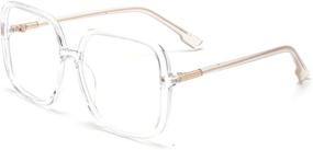 img 4 attached to 👓 BAODAREN L3000A Blue Light Blocking Glasses: Stylish Oversized Square Frame for Women and Men - Relieve Eyestrain from Computers