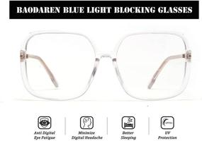 img 3 attached to 👓 BAODAREN L3000A Blue Light Blocking Glasses: Stylish Oversized Square Frame for Women and Men - Relieve Eyestrain from Computers