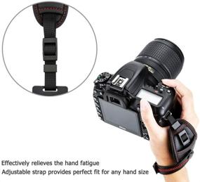 img 2 attached to 📷 JJC DSLR Camera Wrist Hand Strap Grip with Quick Release Tripod Plate for Canon EOS 90D 80D 77D 70D 60D 50D 1D 1Dx 7D 6D 5D Mark IV III II 5Ds 5DsR EOS R RP R5 R6 Rebel T8i T7i T6s T6i T7 T6 SL3 SL2: Secure and Convenient Camera Handling Solution