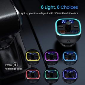 img 2 attached to 🚗 Upgrade Your Car Audio with Bluetooth FM Transmitter: BT 5.0, QC3.0, LED Backlit, Hands-Free Calling, 2 USB Ports, Hi-Fi Music, U Disk/TF Card Support