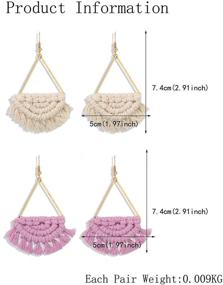 img 3 attached to 🌈 Stylish Handmade Bohemian Fan Fringe Earrings: Colorful Tassel Dangles for Women's Holiday Jewelry Gifts