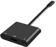 🔌 высококачественный адаптер usb c к hdmi для видео 4k - совместим с macbook, macbook pro/air, samsung galaxy s9/s10/ s20/ s21/note 9/note 10/note 20 (черный) логотип