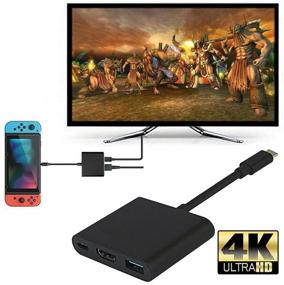 img 2 attached to 🔌 Высококачественный адаптер USB C к HDMI для видео 4K - совместим с MacBook, MacBook Pro/Air, Samsung Galaxy S9/S10/ S20/ S21/Note 9/Note 10/Note 20 (черный)