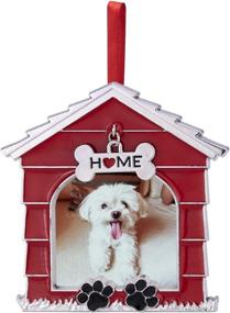 img 4 attached to 🐶 LARAINE Metal Dog Picture Photo Frame with High Definition Glass Display - 2.5x3.5 -Table Top Home Decorative Christmas Holiday Gift (Red Ribbon)