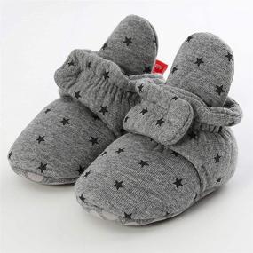 img 2 attached to 👶 Timatego Baby Booties Stay On Socks Non Slip Soft Sole Infant Toddler Winter House Slipper Crib Shoes 0-18 Months