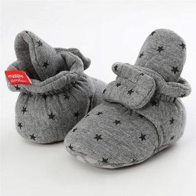 img 1 attached to 👶 Timatego Baby Booties Stay On Socks Non Slip Soft Sole Infant Toddler Winter House Slipper Crib Shoes 0-18 Months