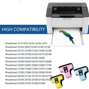 img 4 attached to VIVIDRAW 6-Piece HP 02 Compatible Ink Cartridges: Ideal Replacement for HP Photosmart C5180 C7280 C6280 C6180 D7360 D7460 8250 C7200 C7283 Printer