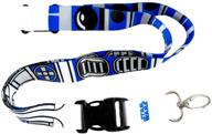 star wars r2 d2 pattern lanyard logo