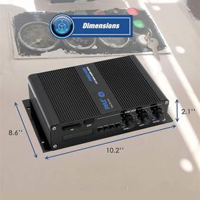 img 2 attached to 🔊 Pyle Home Marine Car Amplifier - 2-Channel Bridgeable Compact 200 Watt RMS 4 OHM Full Range Monoblock Stereo & Waterproof - Wireless Bluetooth Receiver Audio Speaker with LCD Digital Screen (PFMRA340BB)