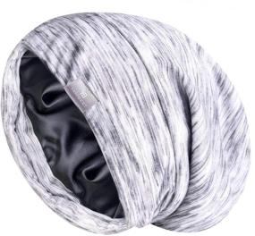 img 4 attached to 🎀 Шапка для сна YANIBEST из шелкового атласа - регулируемая для удобного ношения с шелковой подкладкой для ночного сна - шапка "слоучи бини