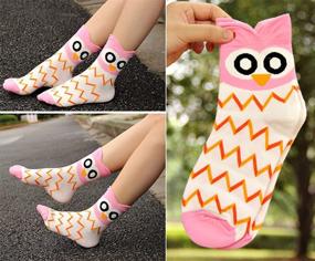 img 1 attached to Chalier Women's Fun Socks - Set of 5 Cute Animal Cat and Owl Patterned Novelty Socks - Perfect Gifts for Women