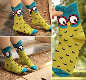 img 2 attached to Chalier Women's Fun Socks - Set of 5 Cute Animal Cat and Owl Patterned Novelty Socks - Perfect Gifts for Women