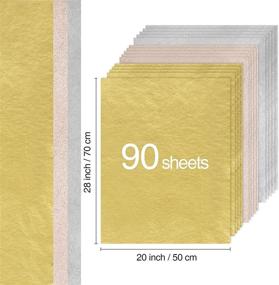 img 3 attached to 90 Sheets 20x28-inch Tissue Paper Bulk - Metallic Gift Wrapping Paper Bundle in 3 Colors: Gold, Champagne Gold Pink, Silver - Premium Art Tissue Paper for Wrapping, Gift Bags, Decorations, and Crafts