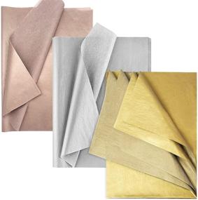 img 4 attached to 90 Sheets 20x28-inch Tissue Paper Bulk - Metallic Gift Wrapping Paper Bundle in 3 Colors: Gold, Champagne Gold Pink, Silver - Premium Art Tissue Paper for Wrapping, Gift Bags, Decorations, and Crafts