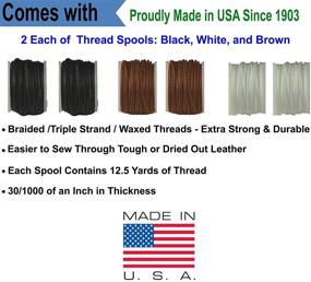 img 2 attached to 🧵 USA-Made Leather and Canvas Sewing Awl Thread Refill - 3-Color / 6-Pack for Awl for All Stitching Tool - Thread Replacements